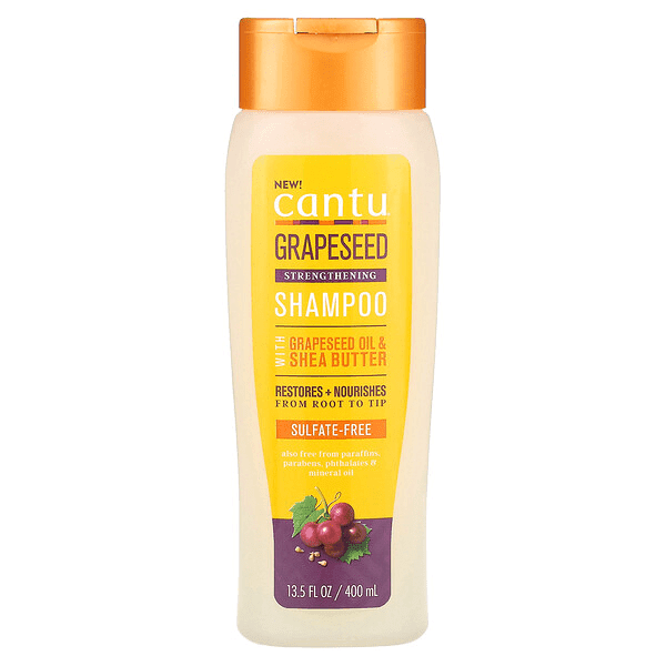 شامپو هسته انگور کنتو فاقد سولفات مخصوص موی های فر حجم 400 میل Cantu Grapeseed Shampoo