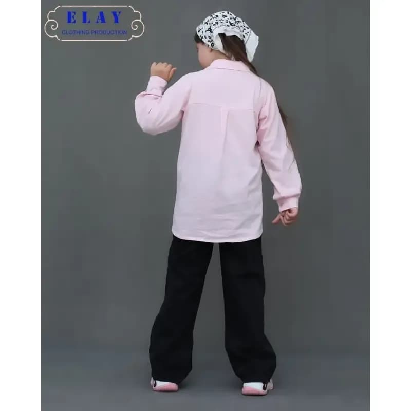 شومیز لینن دخترانه مدل دریا مانتو تابستانی خنک سایز 1 — تصویر ۳