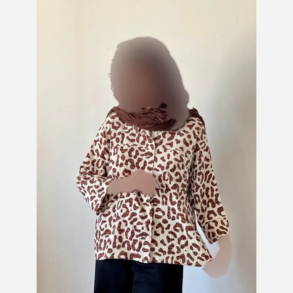 شومیز زنانه کریشه نخ تابستانه و خنک فری سایز — تصویر ۸