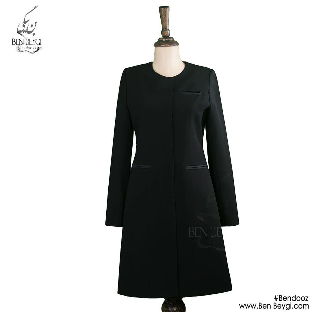 مانتو شلوار اداری یقه گرد بانتو دوزی پارچه فیونا کد 10648