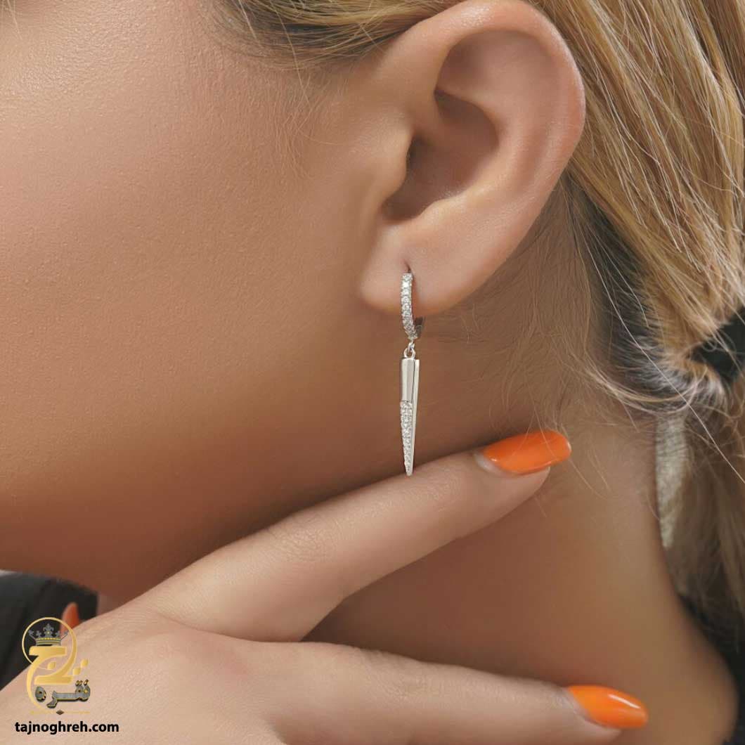گوشواره نقره آویز زنانه شیک مدل ESW E17