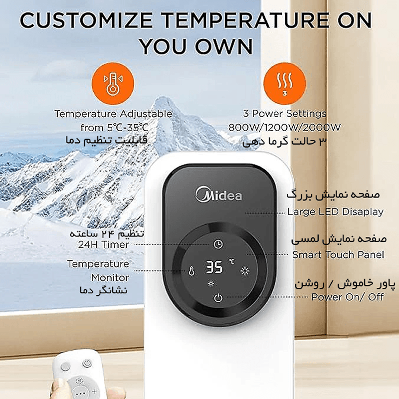شوفاژ برقی میدیا MHO201R9 — تصویر ۴