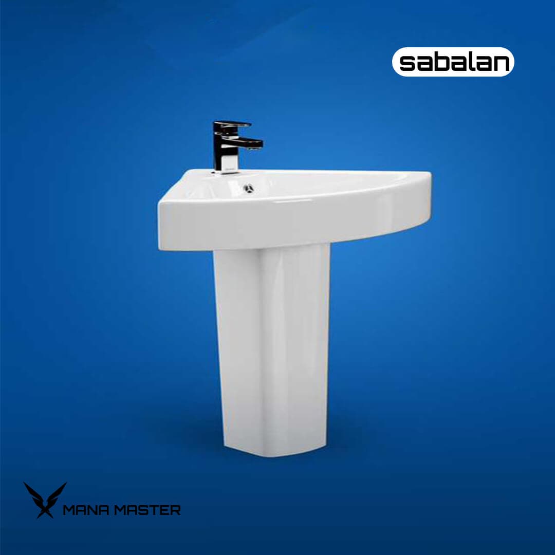 روشویی پایه دار کسری مدل سبلان 45 سه گوشه درجه 1 — تصویر ۳
