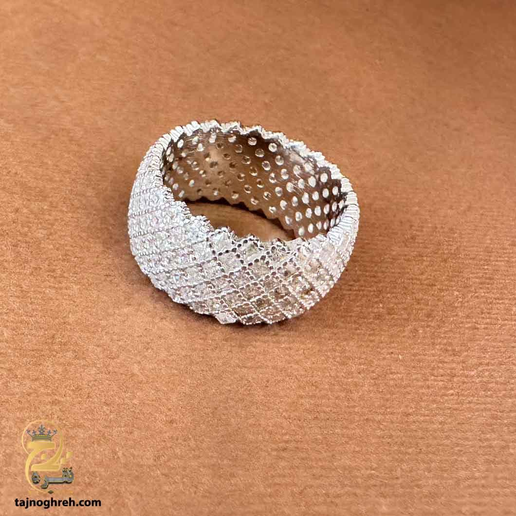 انگشتر نقره زنانه شیک پرنسسی مدل RSW F5 — تصویر ۳