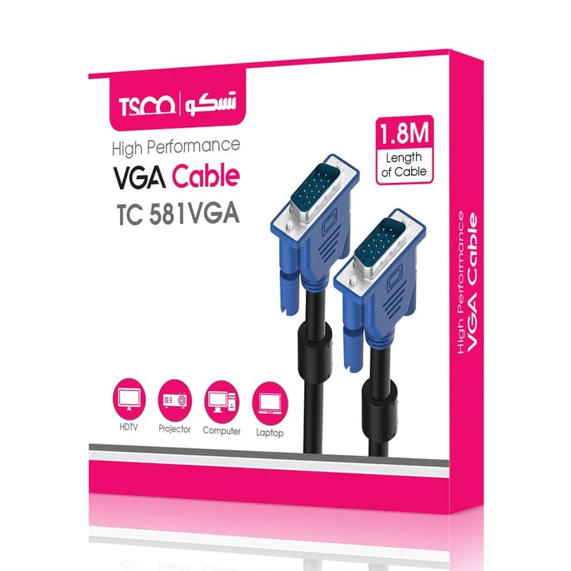 کابل VGA تسکو مدل TC 581 به طول 1.8 متر کدB19228 — تصویر ۳