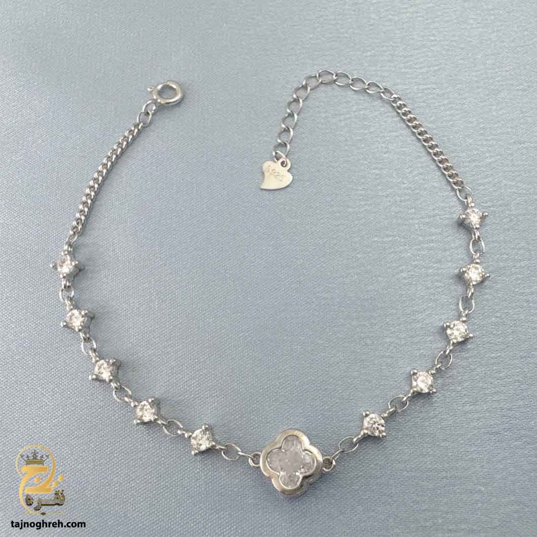 دستبند نقره زنانه نگین دار طرح ونکلیف مدل DSW D2 — تصویر ۵