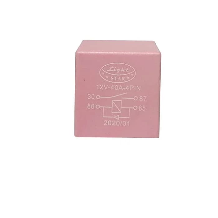 رله 4 پایه 12V-40A-4PIN صورتی (ال 90 | L90) لایت استار | LIGHT STAR