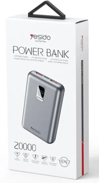 پاور بانک فست شارژ 20000 یسیدو Yesido YP47 22.5W — تصویر ۳