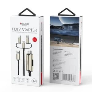 کابل تبدیل Yesido HM14 Lightning MicroUSB Type-C to HDMI — تصویر ۲