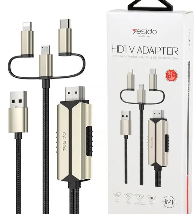 کابل تبدیل Yesido HM14 Lightning MicroUSB Type-C to HDMI — تصویر ۴