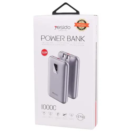 پاور بانک فست شارژ 10000 یسیدو YESIDO YP48 با کابل — تصویر ۳