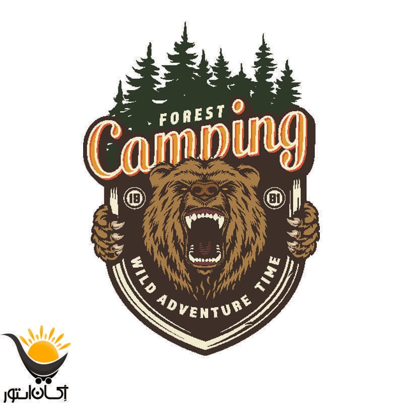 برچسب خودرو طرح کمپینگ Camping مدل Forest