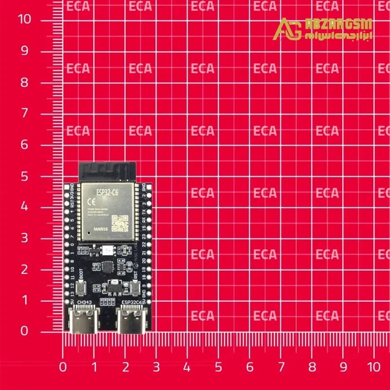 برد توسعه ESP32-C6-N16 دارای کانکتور USB Type-C — تصویر ۳