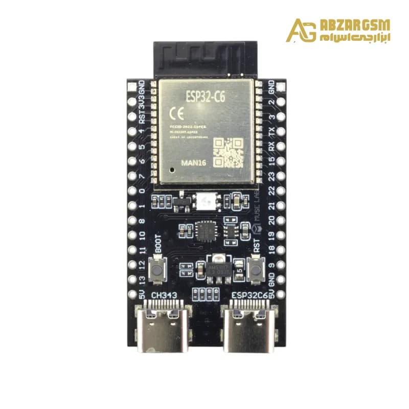 برد توسعه ESP32-C6-N16 دارای کانکتور USB Type-C