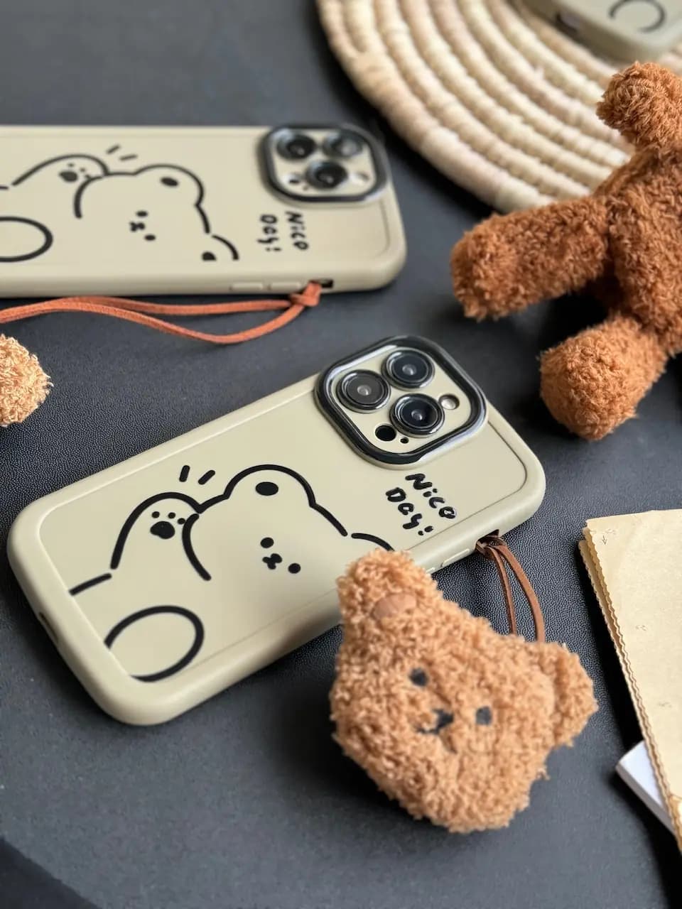 قاب Teddy bear Nice Day با آویز عروسکی (کدC1516) — تصویر ۳