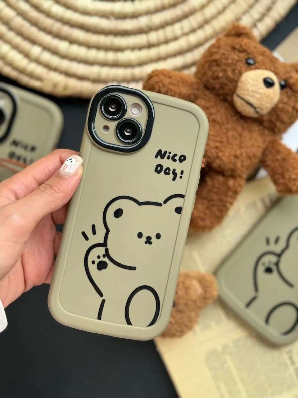 قاب Teddy bear Nice Day با آویز عروسکی (کدC1516) — تصویر ۵
