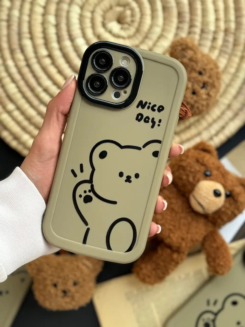 قاب Teddy bear Nice Day با آویز عروسکی (کدC1516) — تصویر ۲