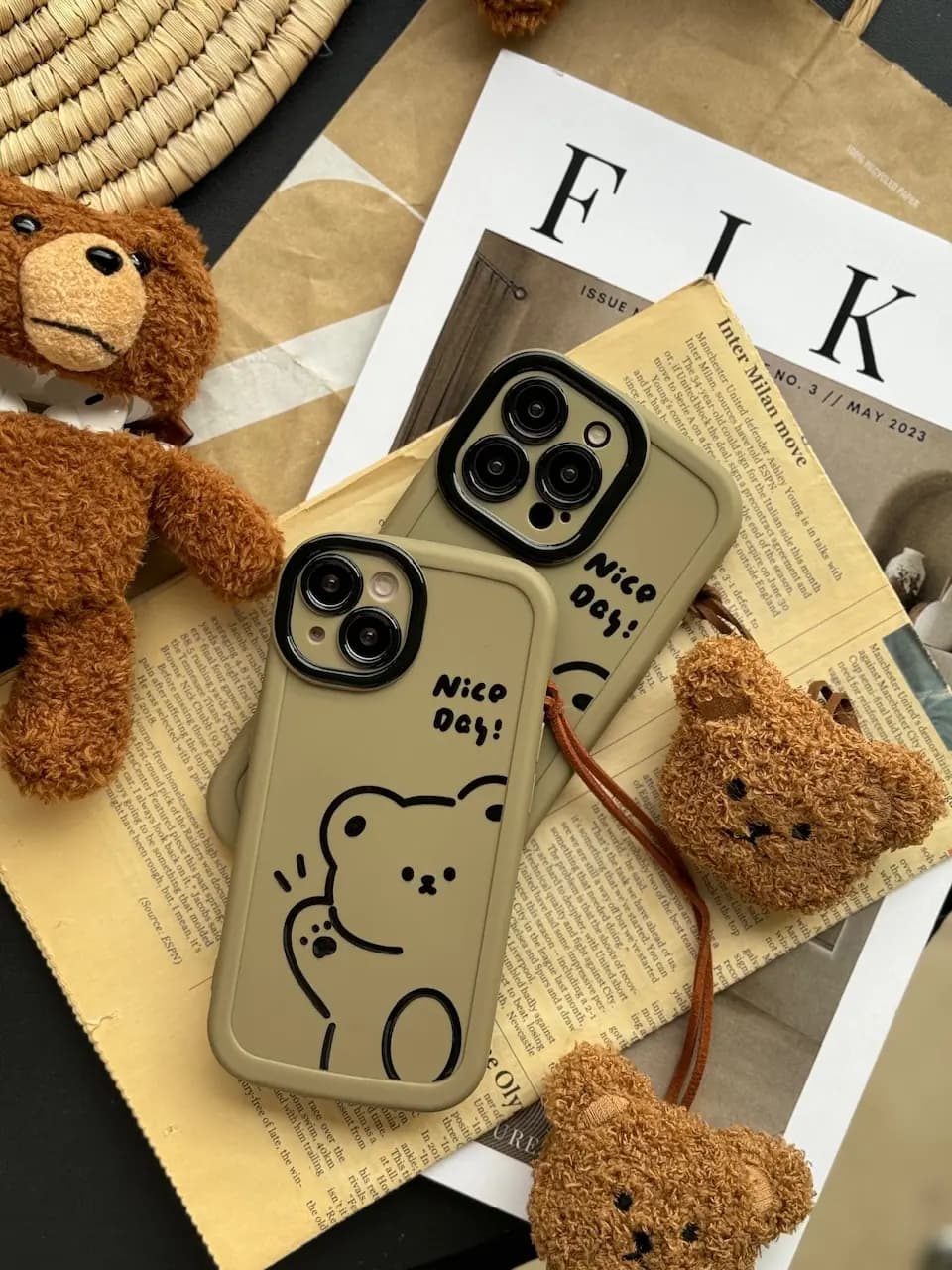 قاب Teddy bear Nice Day با آویز عروسکی (کدC1516) — تصویر ۴