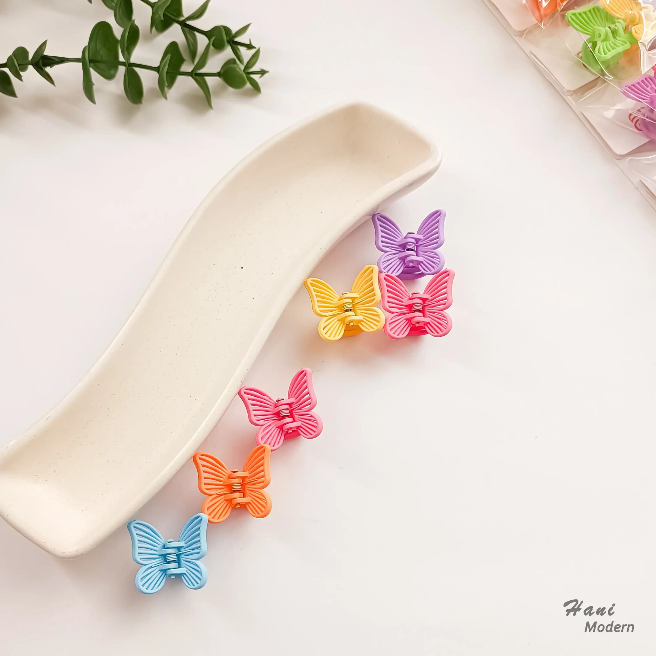 مینی کلیپس پروانه رنگی ( پک 3 عددی)