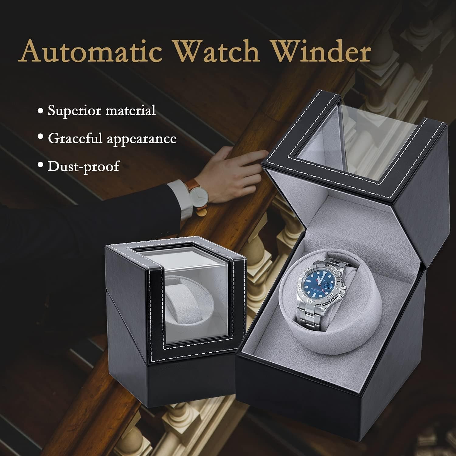 جعبه ویندر ساعت اتوماتیک مکبازل مدل Mcbazel | Mcbazel Automatic Watch Winder Box — تصویر ۲