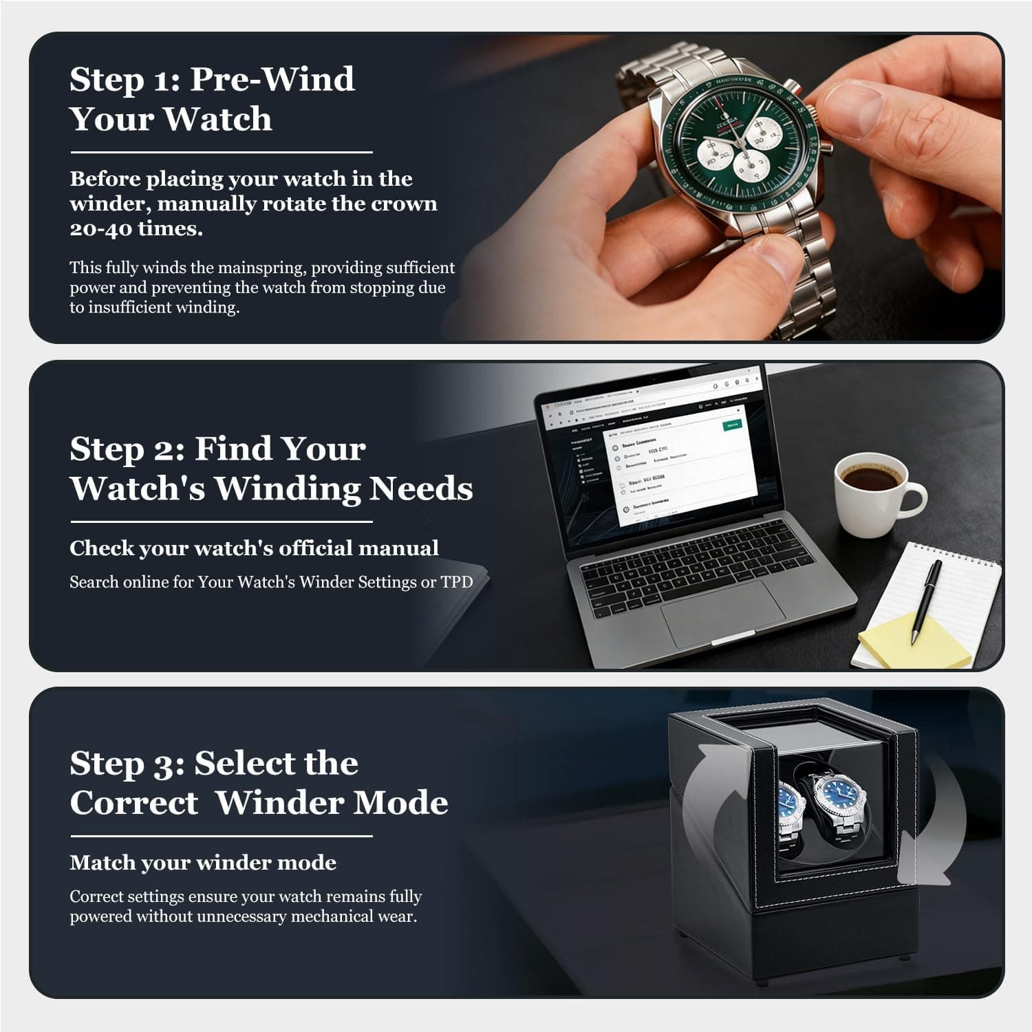 جعبه وینڈر ساعت مکبازل دابل اتوماتیک | Mcbazel Double Automatic Watch Winder Box — تصویر ۲