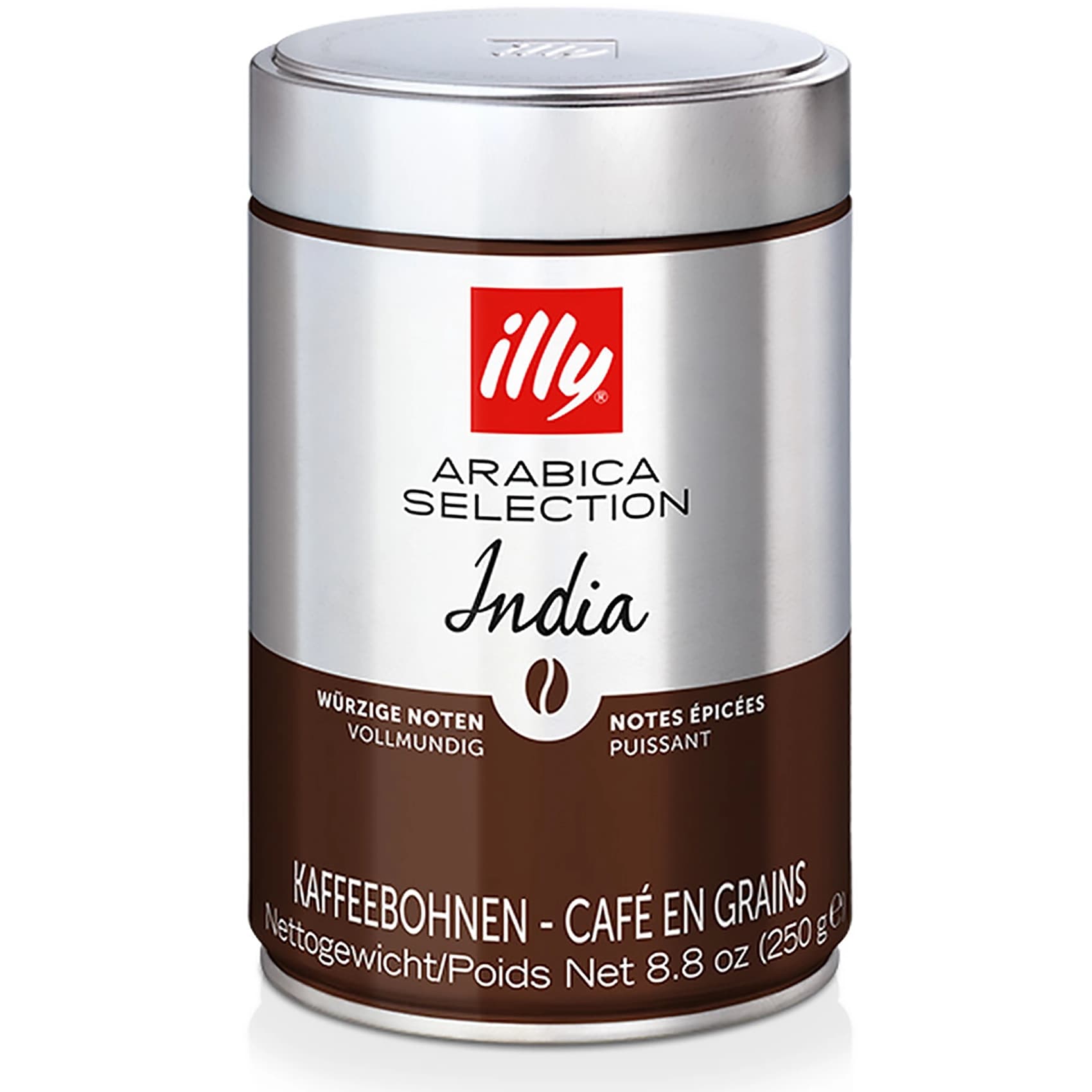 دانه قهوه ایلی ایندیا (هندوستان) 100%عربیکا 250 گرمی Illy India Whole Bean Coffee — تصویر ۲