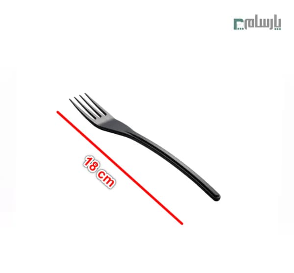 چنگال یکبار مصرف مدل موج مشکی — تصویر ۲