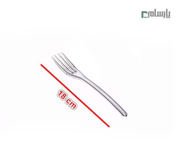 چنگال یکبار مصرف مدل موج شفاف — تصویر ۲