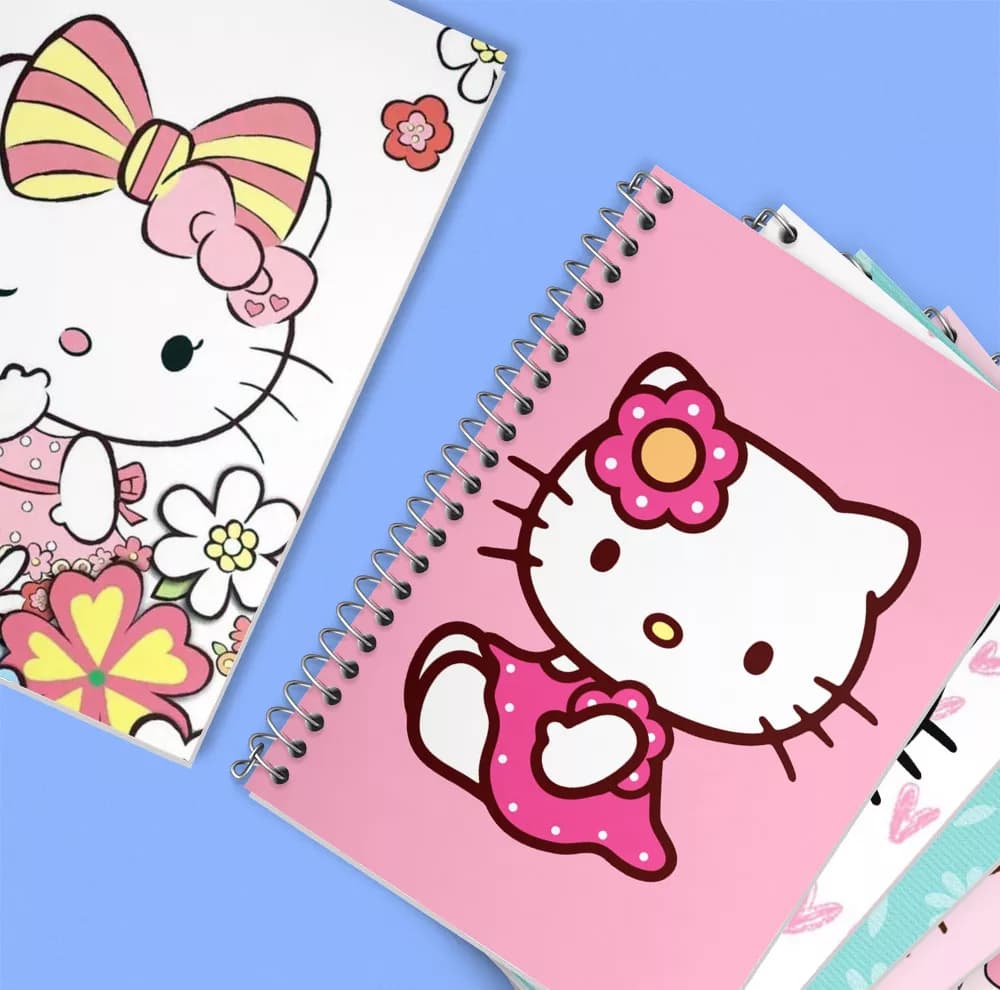 دفتر زبان 50 برگ خندالو مدل دو خط طرح هلو کیتی (Hello Kitty) کد 284 مجموعه 6 عددی — تصویر ۶