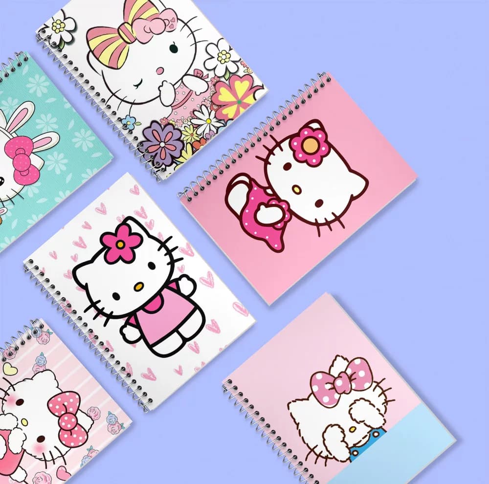 دفتر زبان 50 برگ خندالو مدل دو خط طرح هلو کیتی (Hello Kitty) کد 284 مجموعه 6 عددی — تصویر ۸