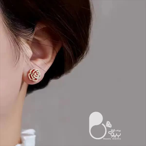 گوشواره گل سرخ کلیپسی