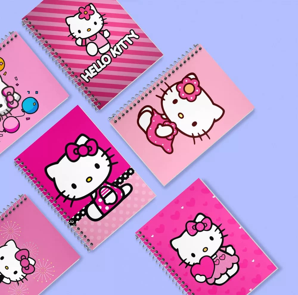 دفتر زبان 50 برگ خندالو مدل دو خط طرح هلو کیتی (Hello Kitty) کد 282 مجموعه 6 عددی — تصویر ۸