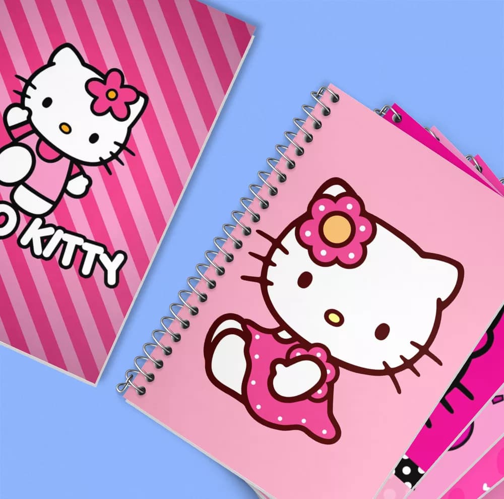 دفتر زبان 50 برگ خندالو مدل دو خط طرح هلو کیتی (Hello Kitty) کد 282 مجموعه 6 عددی — تصویر ۶
