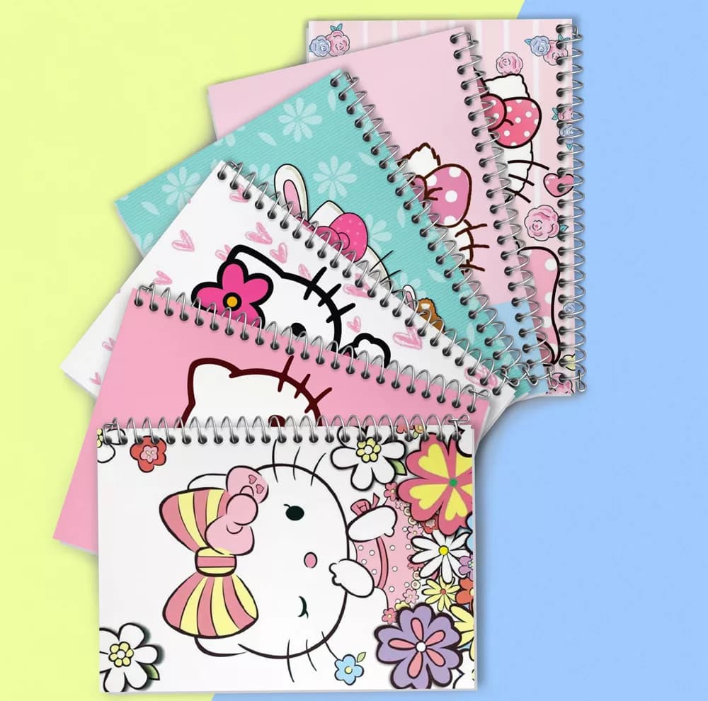 دفتر مشق 100 برگ خندالو طرح هلو کیتی (Hello Kitty) کد 284 مجموعه 6 عددی — تصویر ۲