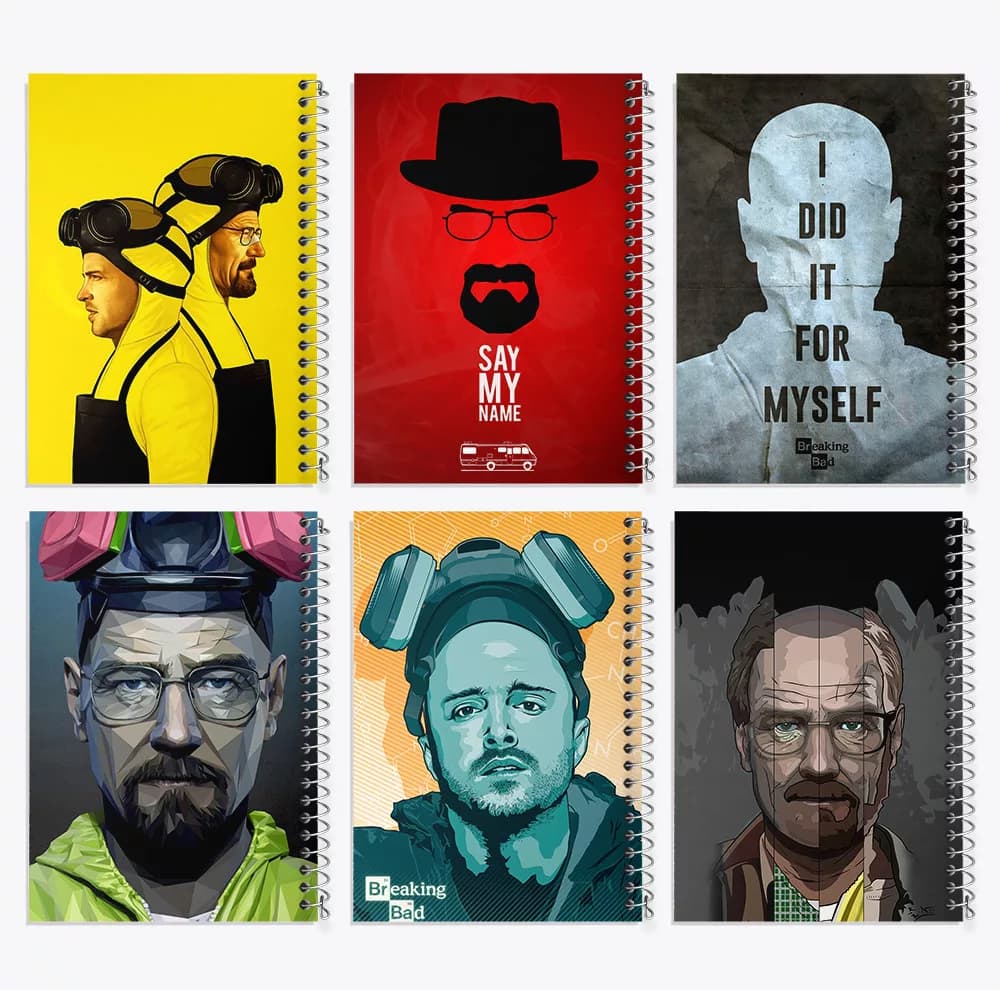 دفتر مشق 100 برگ خندالو طرح بریکینگ بد (Breaking Bad) کد 552 مجموعه 6 عددی