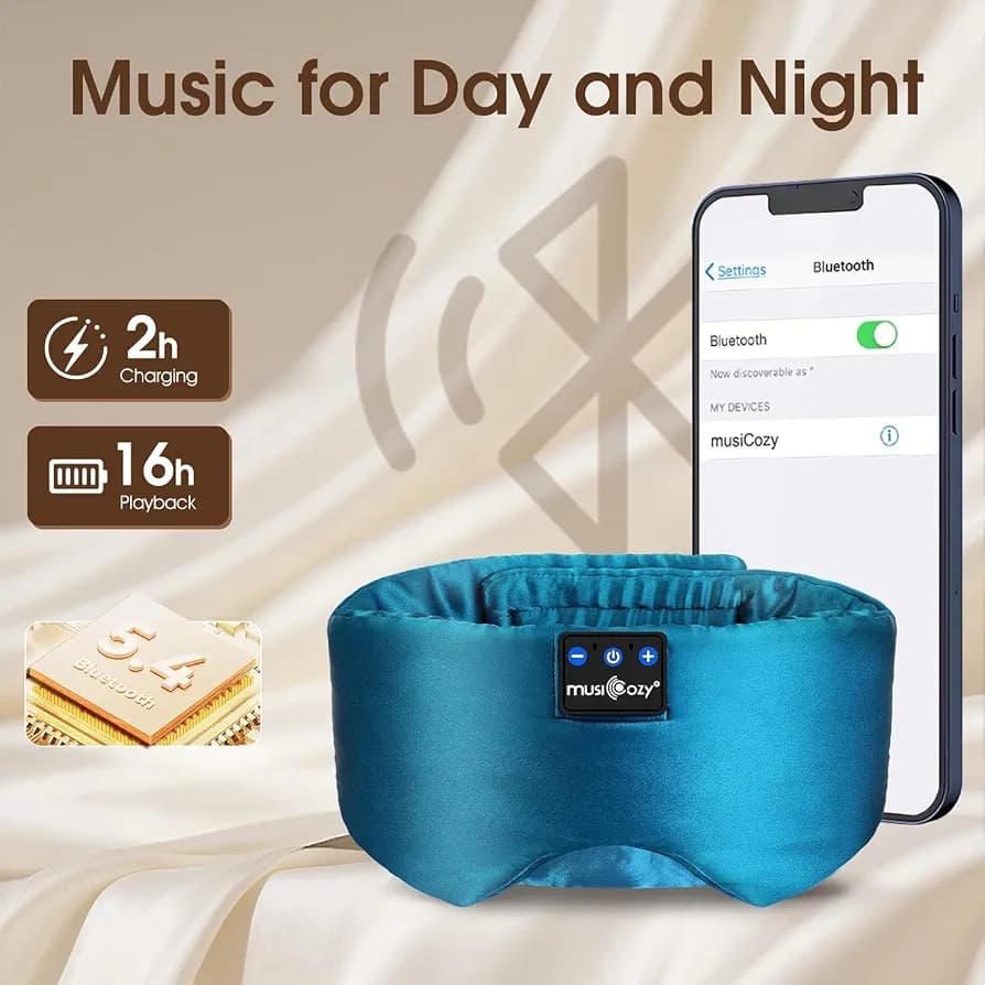ماسک خواب هدفون‌دار خنک‌کننده MUSICOZY — تصویر ۵
