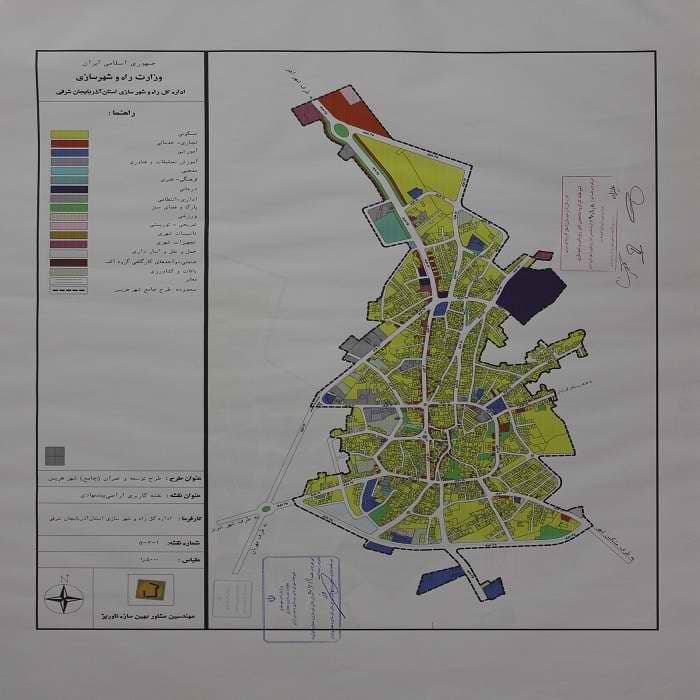 نقشه کاربری اراضی پیشنهادی شهر هریس