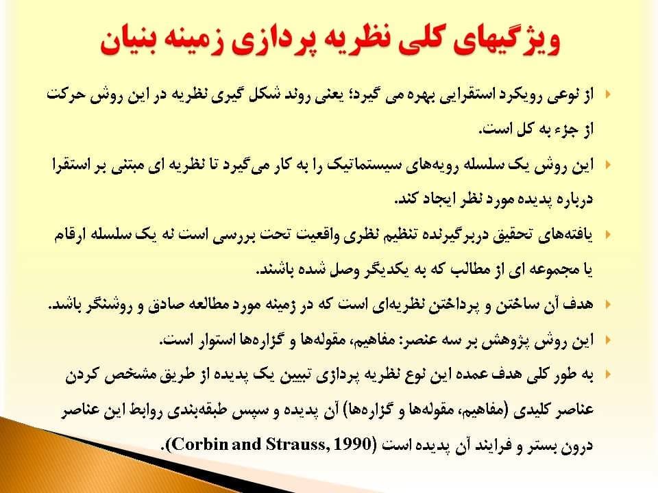 پاورپوینت نظریه پردازی زمینه بنیان — تصویر ۳