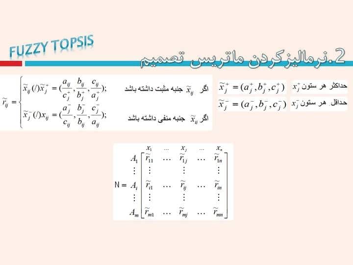 پاورپوینت مراحل تاپسیس فازی — تصویر ۷
