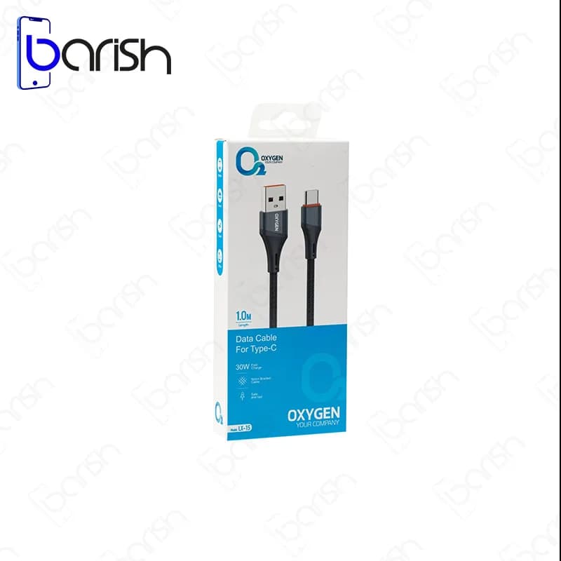 کابل دیتا و شارژ USB به Type-C اکسیژن مدل LX15 — تصویر ۲