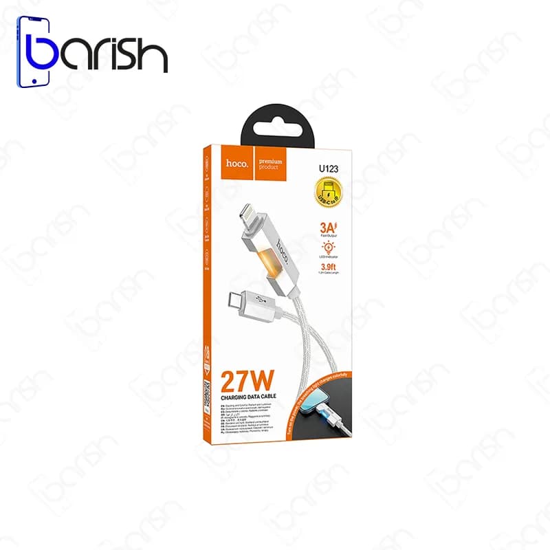 کابل دیتا و شارژ Type-C به لایتنینگ هوکو مدل U123 — تصویر ۵