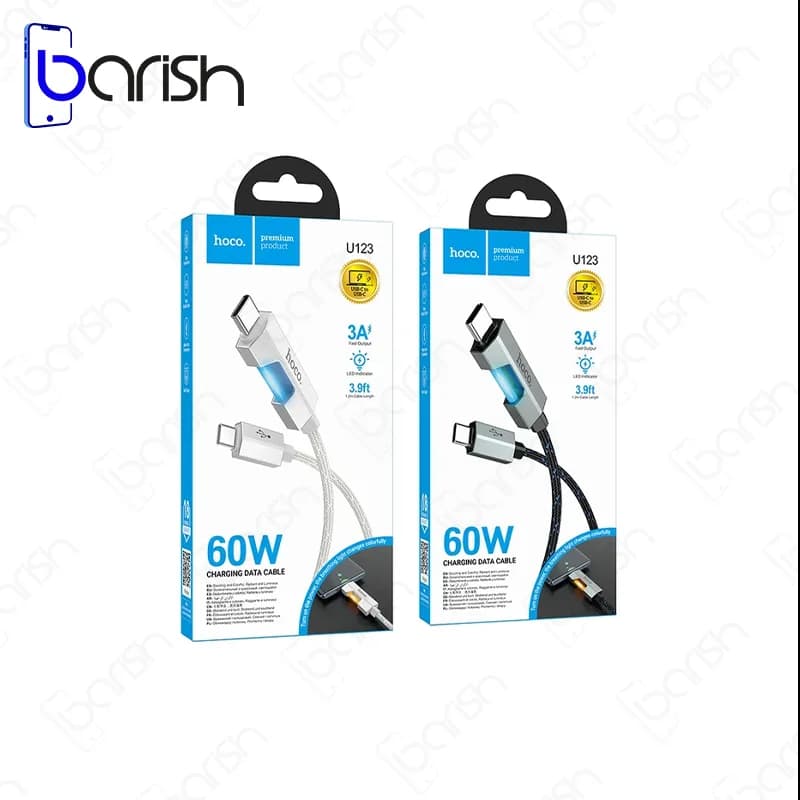 کابل دیتا و شارژ دو سر Type-C هوکو مدل U123 — تصویر ۷