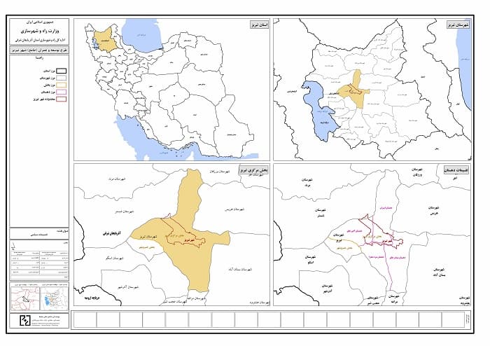 دانلود نقشه تقسیمات سیاسی شهر تبریز