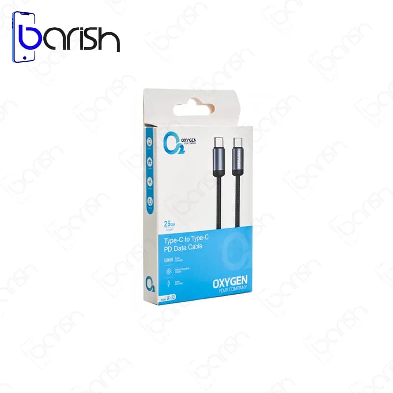 کابل دیتا و شارژ دو سر Type-C اکسیژن مدل LX-22 — تصویر ۳