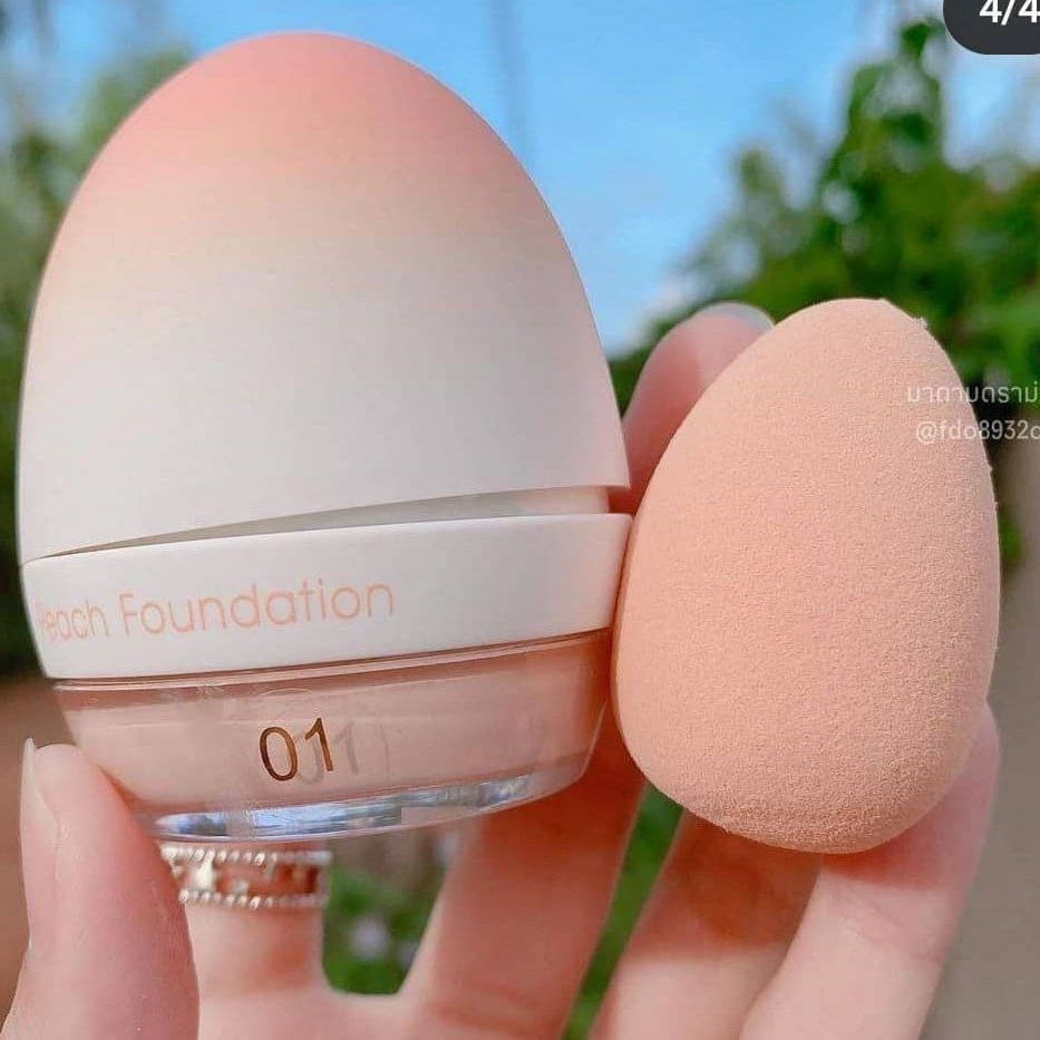 کرمپودر (طرح هلو) کیس بیوتی kiss beauty