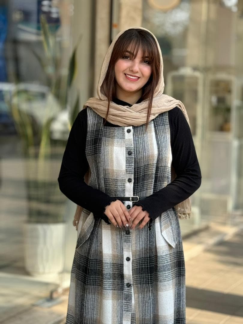 سارافون غزل سفید طوسی ذغالی — تصویر ۵