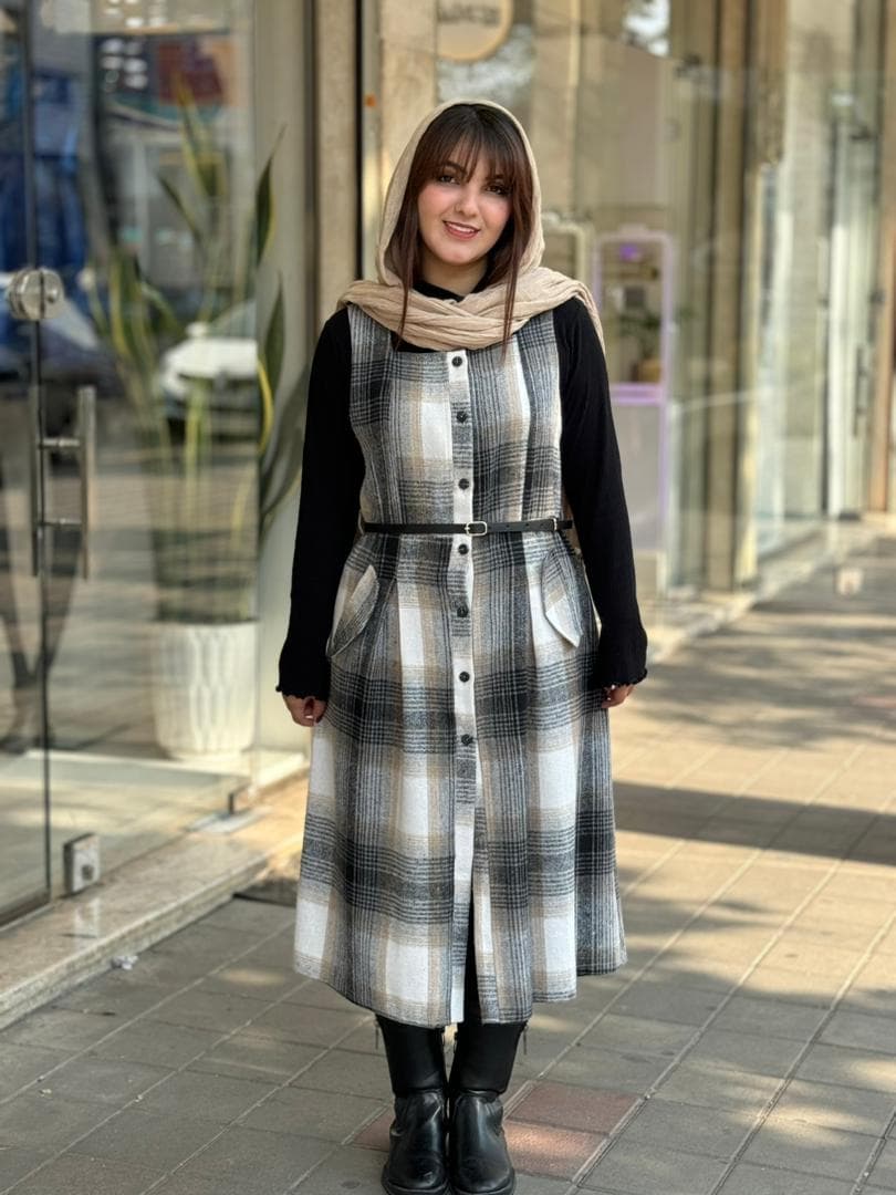 سارافون غزل سفید طوسی ذغالی — تصویر ۴