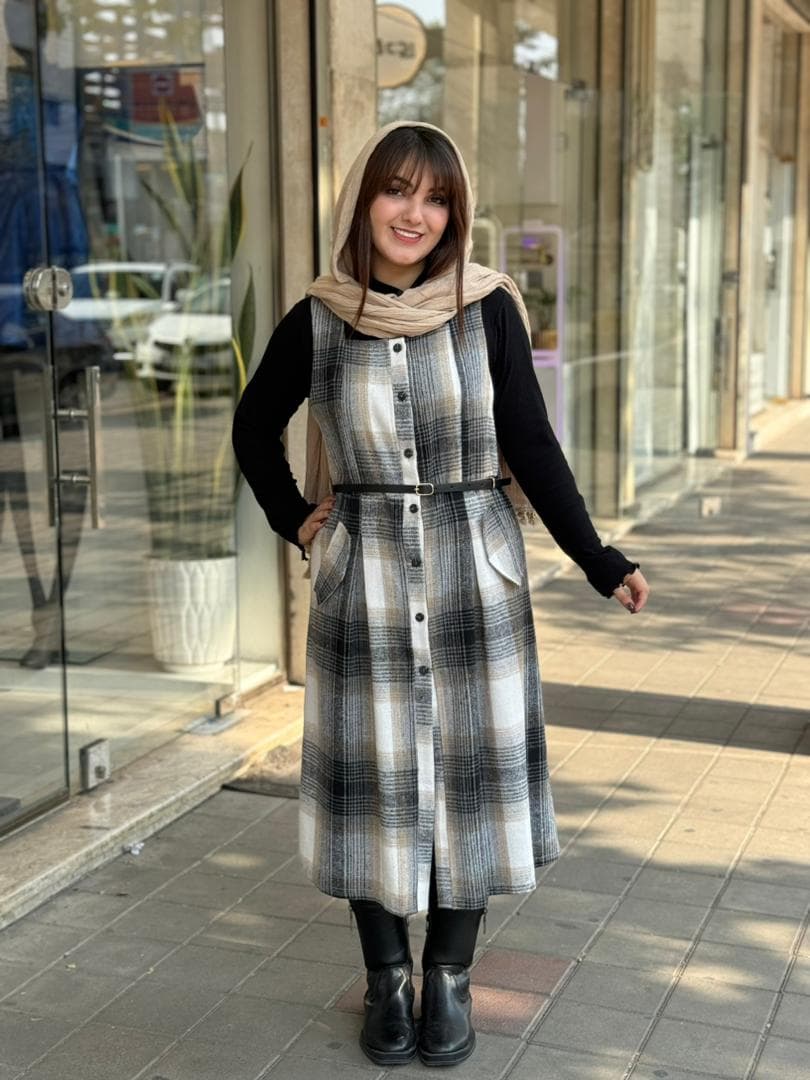 سارافون غزل سفید طوسی ذغالی — تصویر ۷