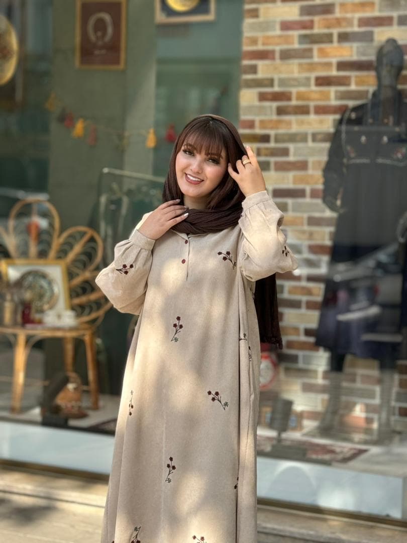 پیراهن شکیبا کبریتی کرم — تصویر ۳