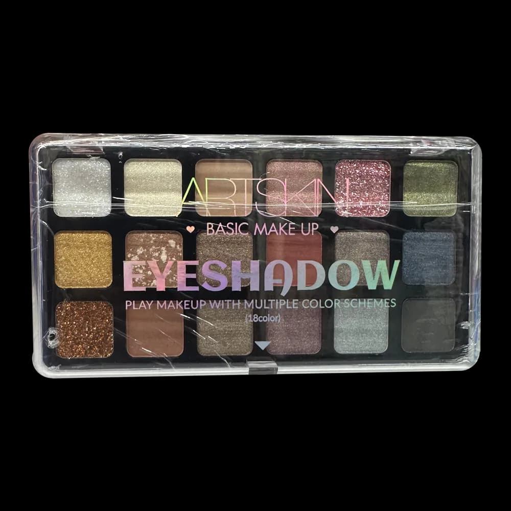 پالت سایه چشم 18 رنگی آرت‌اسکین (Artskin) مدل Basic Makeup شماره 1 | رنگ‌های کاربردی و پیگمنت عالی